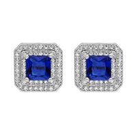 1 Pair Korean Style Square Plating Inlay Copper Zircon White Gold Plated Ear Studs main image 3