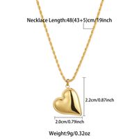 Princess Heart Shape Stainless Steel Beaded Pendant Necklace sku image 2