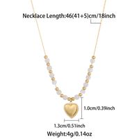 Princess Heart Shape Stainless Steel Beaded Pendant Necklace sku image 1