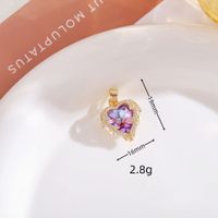 Stainless Steel Romantic Plating Inlay Heart Shape Artificial Crystal Pendant Necklace main image 2