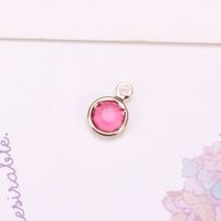Simple Style Solid Color Copper Inlay Artificial Crystal Jewelry Accessories sku image 8