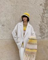Women's Preppy Style Japanese Style Sweet Stripe Imitation Cashmere Tassel Scarf main image 5