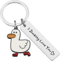 Cute Duck Stainless Steel Unisex Keychain sku image 1