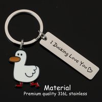 Cute Duck Stainless Steel Unisex Keychain main image 3