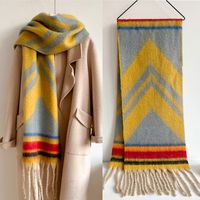 Women's Elegant Simple Style Color Block Imitation Cashmere Polyester Tassel Scarf main image 6