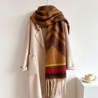 Women's Elegant Simple Style Color Block Imitation Cashmere Polyester Tassel Scarf main image 5