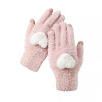 Women's Cute Sweet Color Block Heart Shape Gloves 1 Pair main image 5