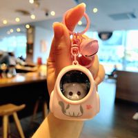 Cute Cartoon Character Bear Cat Pvc Plastic Women's Keychain sku image 4