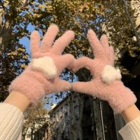 Women's Cute Sweet Color Block Heart Shape Gloves 1 Pair main image 3