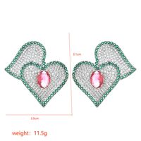 1 Pair Sweet Heart Shape Plating Inlay Copper Zircon White Gold Plated Ear Studs sku image 1