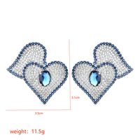 1 Pair Sweet Heart Shape Plating Inlay Copper Zircon White Gold Plated Ear Studs sku image 3