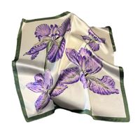 Women's Elegant Simple Style Flower Mulberry Silk Printing Silk Scarf main image 5