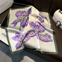Women's Elegant Simple Style Flower Mulberry Silk Printing Silk Scarf main image 1