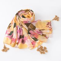Women's Sweet Color Block Polyester Printing Scarf main image 4
