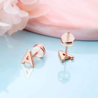 1 Pair Simple Style Letter Plating Sterling Silver 14k Gold Plated Ear Studs main image 3