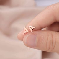 1 Pair Simple Style Letter Plating Sterling Silver 14k Gold Plated Ear Studs main image 4