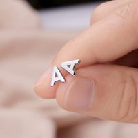 1 Pair Simple Style Letter Plating Sterling Silver 14k Gold Plated Ear Studs main image 5