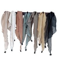 Women's Elegant Simple Style Solid Color Cotton Silk Scarf main image 2