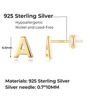 1 Paar Einfacher Stil Brief Überzug Sterling Silber 14 Karat Vergoldet Ohrstecker main image 2