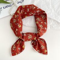 Women's Sweet Simple Style Color Block Cotton And Linen Printing Scarf sku image 45