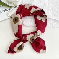Women's Sweet Simple Style Color Block Cotton And Linen Printing Scarf sku image 7