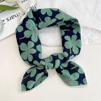 Women's Sweet Simple Style Color Block Cotton And Linen Printing Scarf sku image 37