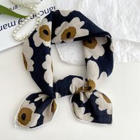 Women's Sweet Simple Style Color Block Cotton And Linen Printing Scarf sku image 9