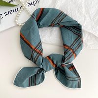 Women's Sweet Simple Style Color Block Cotton And Linen Printing Scarf sku image 50