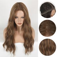 Women's Elegant Simple Style Casual Party Stage Simulation Mixed Hairline Side Fringe Long Curly Hair Wigs main image 3