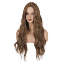 Women's Elegant Simple Style Casual Party Stage Simulation Mixed Hairline Side Fringe Long Curly Hair Wigs sku image 1