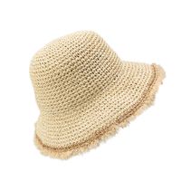 Women's Vacation Solid Color Flat Eaves Straw Hat main image 5