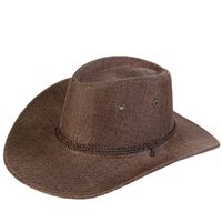 Men's Pastoral Simple Style Solid Color Big Eaves Straw Hat main image 2