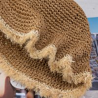 Women's Vacation Solid Color Flat Eaves Straw Hat main image 2