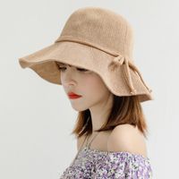 Women's Lady Solid Color Big Eaves Bucket Hat main image 4
