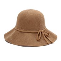 Women's Lady Solid Color Big Eaves Bucket Hat main image 3