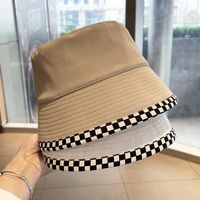 Women's Streetwear Lattice Flat Eaves Bucket Hat main image 4