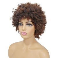 Unisex Exaggerated Black Casual Party High Temperature Wire Bangs Short Curly Hair Wigs main image 5