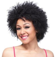 Unisex Exaggerated Black Casual Party High Temperature Wire Bangs Short Curly Hair Wigs sku image 1