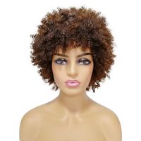 Unisex Exaggerated Black Casual Party High Temperature Wire Bangs Short Curly Hair Wigs main image 4
