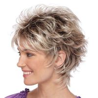 Women's Simple Style Casual Party High Temperature Wire Homogeneous And Oblique Short Curly Hair Wigs main image 4
