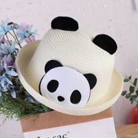 Women's Cute Simple Style Panda Crimping Straw Hat sku image 6