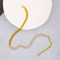 304 Stainless Steel Simple Style Inlay Geometric Zircon Bracelets Necklace sku image 3