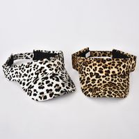 Women's Retro Simple Style Leopard Curved Eaves Sun Hat main image 1