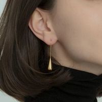 1 Pair Ig Style Elegant French Style Water Droplets Plating Stainless Steel 18k Gold Plated Ear Hook main image 5