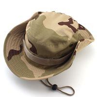 Adults Casual Solid Color Camouflage Flat Eaves Bucket Hat main image 2