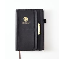 1 Piece Solid Color Class Learning Pu Leather Retro Notebook sku image 1
