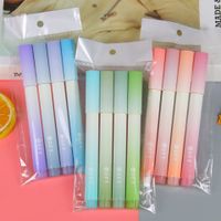 1 Piece Gradient Color Class Learning Daily Mixed Materials Pastoral Fluorescent Pen main image 1
