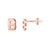 1 Pair Simple Style Letter Plating Sterling Silver 14k Gold Plated Ear Studs sku image 1