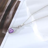 Simple Style Heart Shape Bottle Alloy Plating Inlay Artificial Crystal Women's Pendant Necklace sku image 1