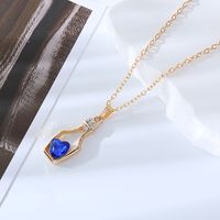 Simple Style Heart Shape Bottle Alloy Plating Inlay Artificial Crystal Women's Pendant Necklace sku image 3